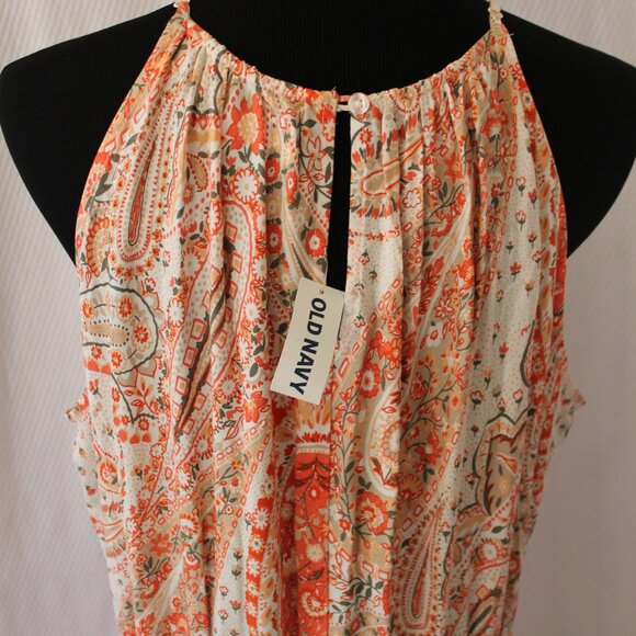 Old Navy Women’s Maxi Long Paisley Summer Sun Dress Size Large NWT's - Picture 12 of 16